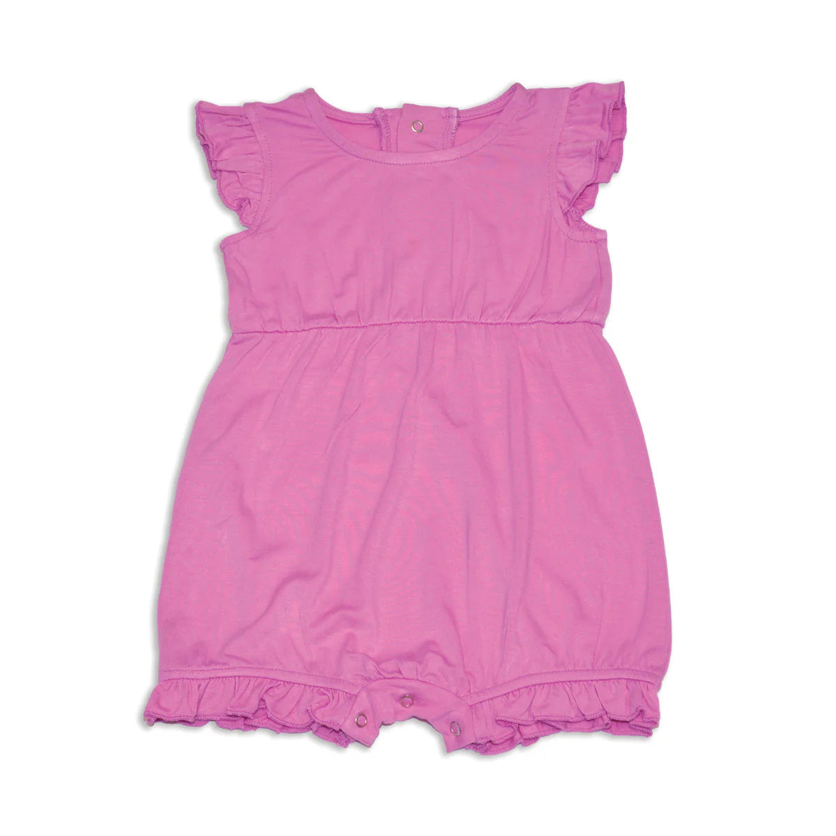 Crocus Colour Bamboo Sleeveless Ruffle Romper-Silkberry