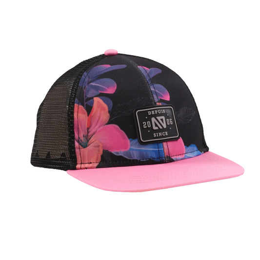 Floral Mesh Cap in Black and Pink - Nano