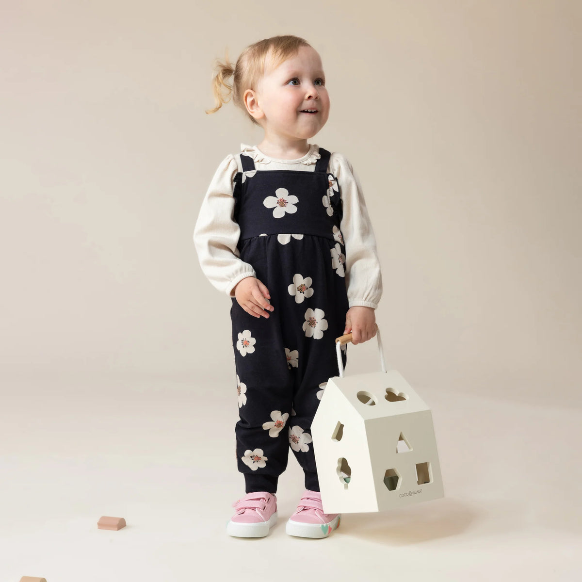 Black Daisy Overall Set -Nano