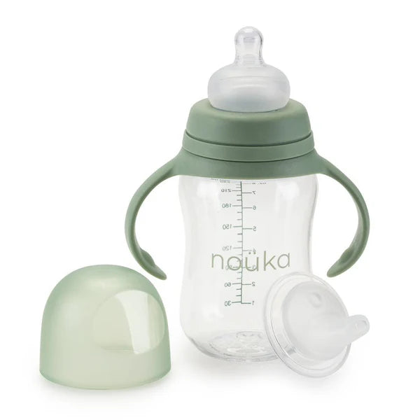 Transitional Baby Bottle with removable handles-weighted-8 OZ-Nouka