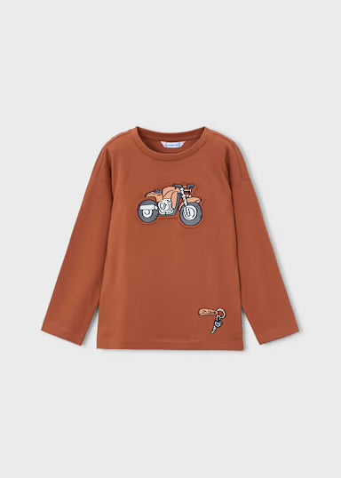 Mayoral Long Sleeve Rust Motorcycle T-shirt