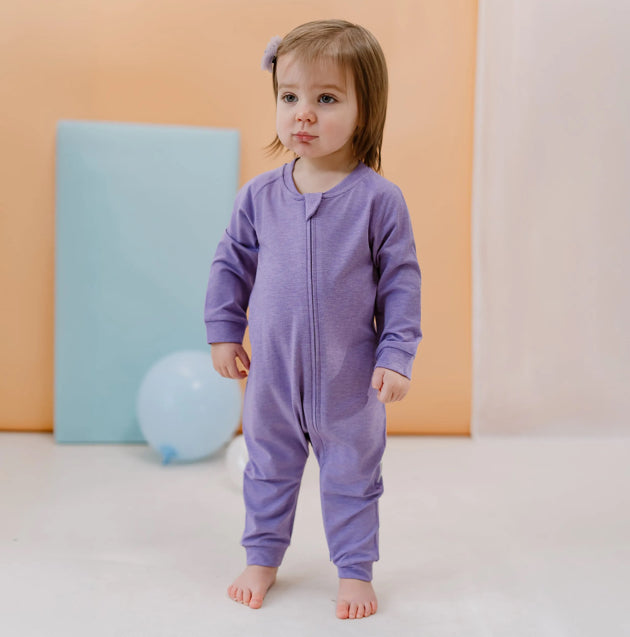 Violet Blooms Bamboo Long Sleeve Footless Sleeper Snug Fit-Nest