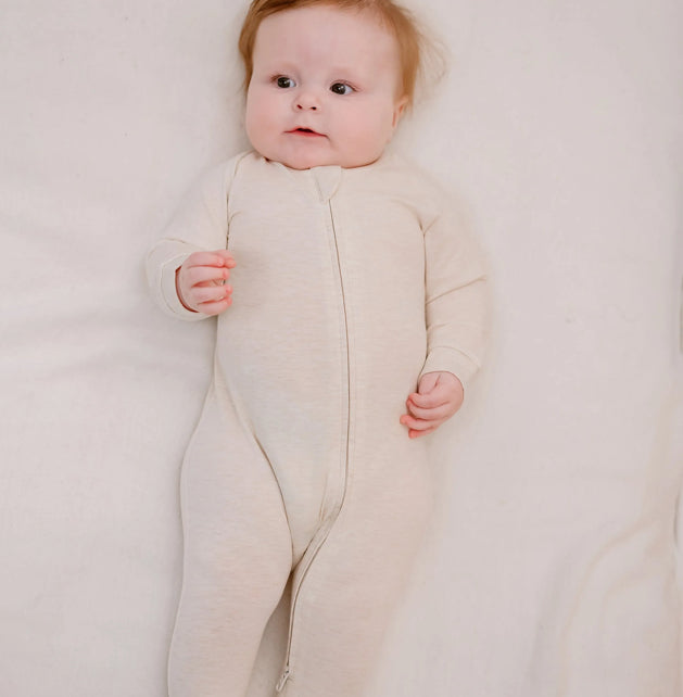 Nimbus Cloud Bamboo Long Sleeve Footed Sleeper Snug Fit-Nest