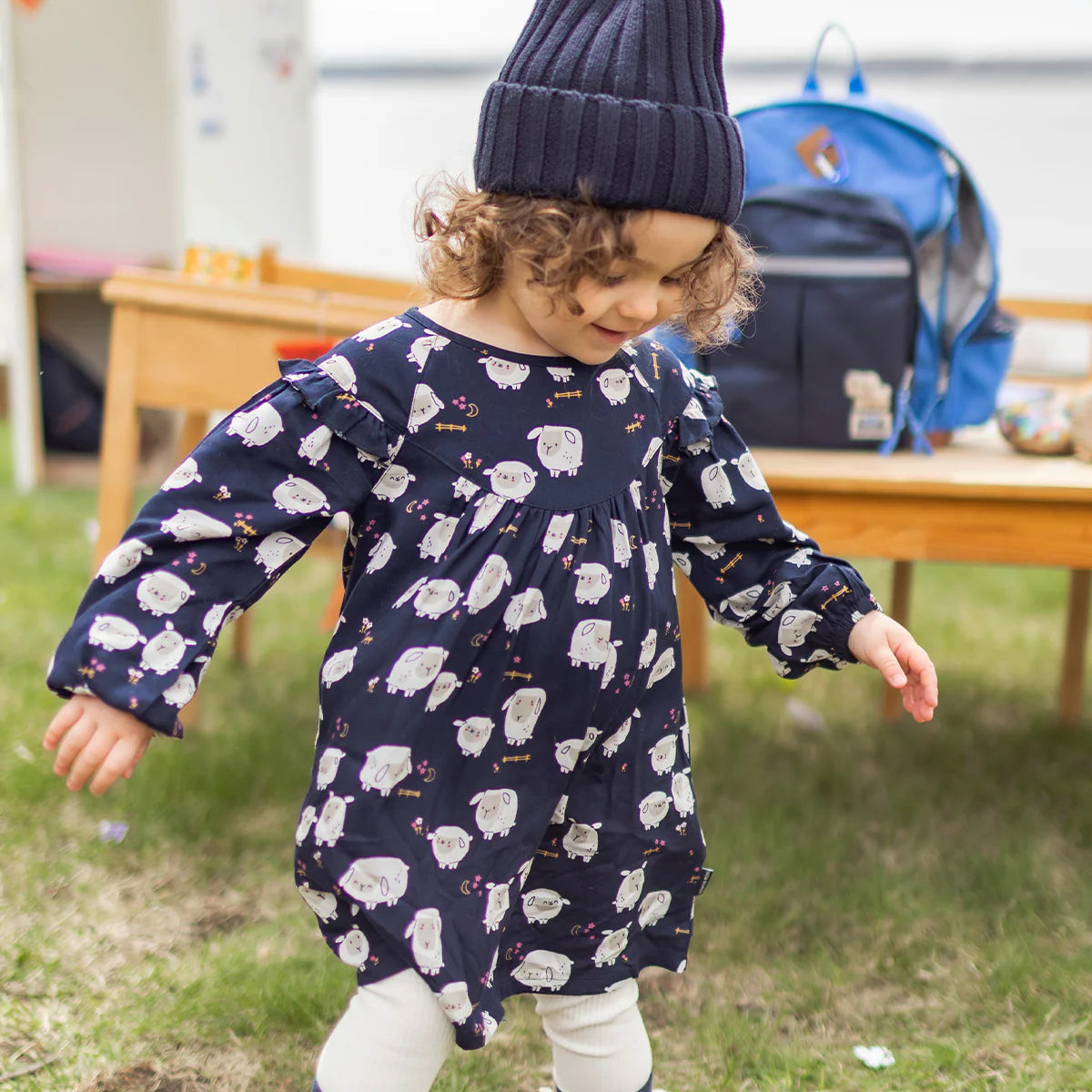 Navy Sheep Dress-Souris Mini