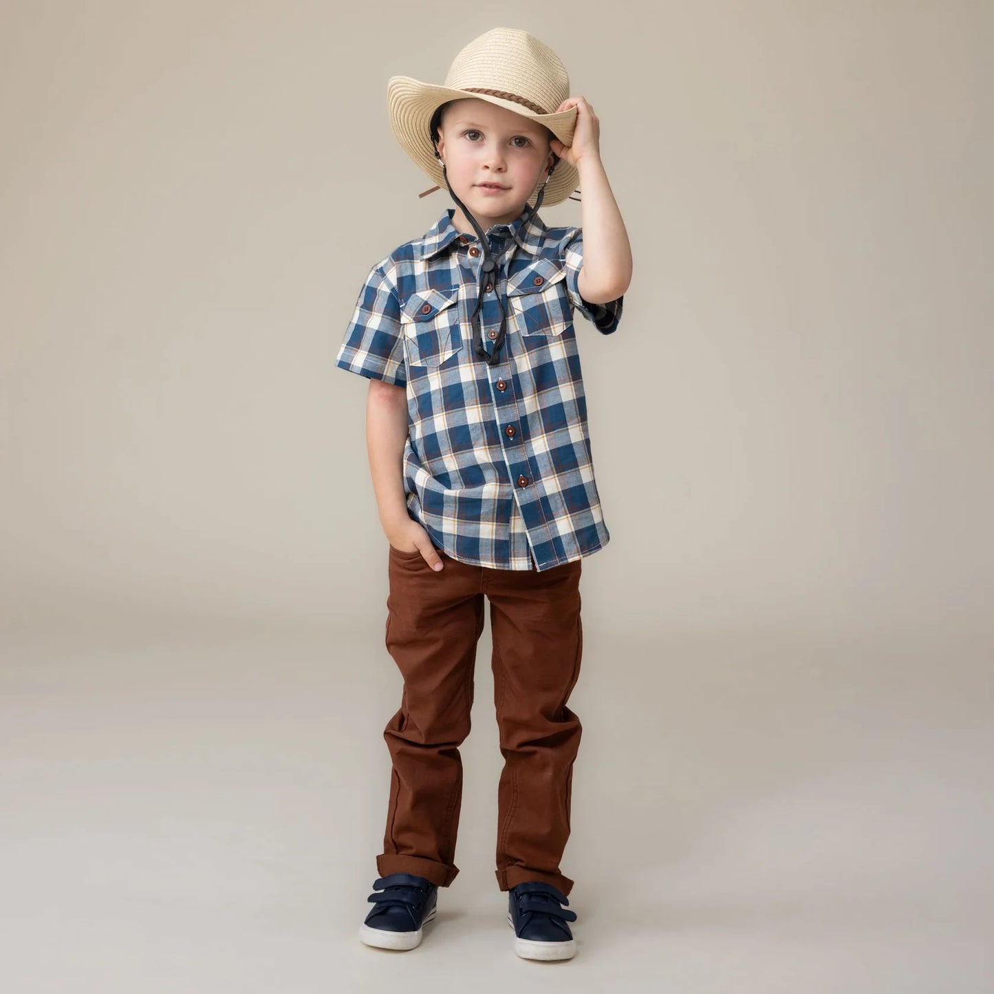 Boys Brown Twill Pants-Nano