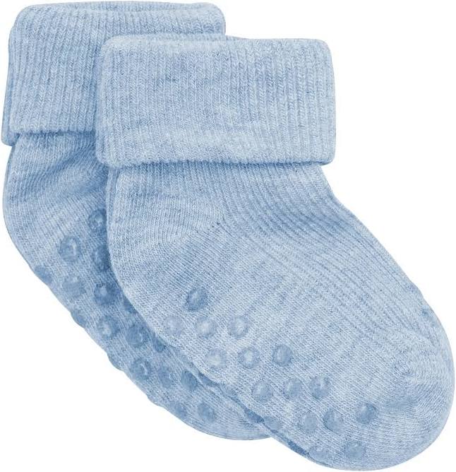 Baby/Toddler 2Pk Socks with Grips-Sky Blue - Minymo
