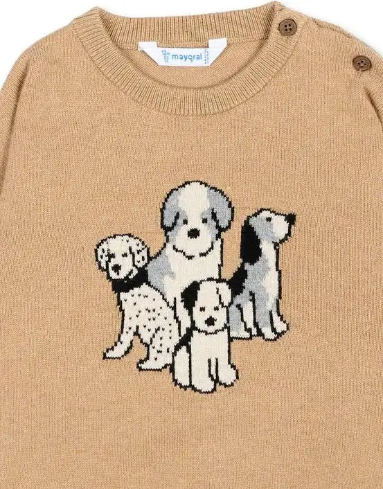 Tan Dog Sweater Baby/Toddler- Mayoral