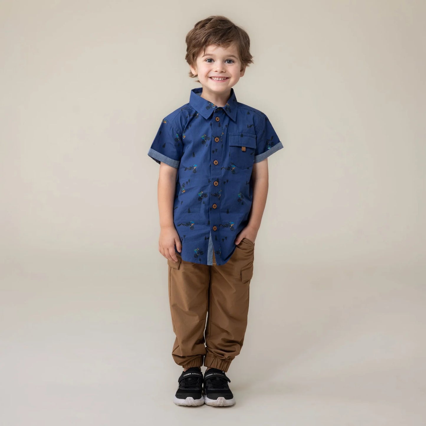 Brown Boys Nylon Joggers - Nano