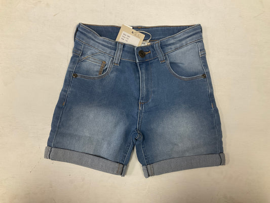 Boys Shorts Light Denim Collection With Folded Cuffs Mid Length-Minymo