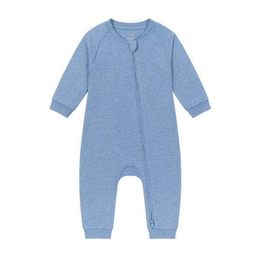 Azure Lake Bamboo Long Sleeve Footless Sleeper Snug Fit-Nest