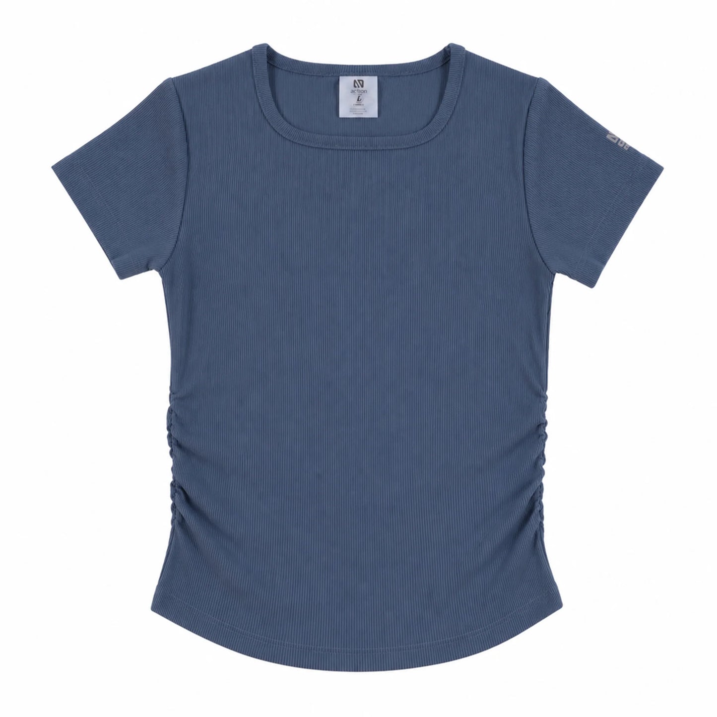 Blue Short Sleeved Athletic Ribbed T-Shirt Girls -Nano