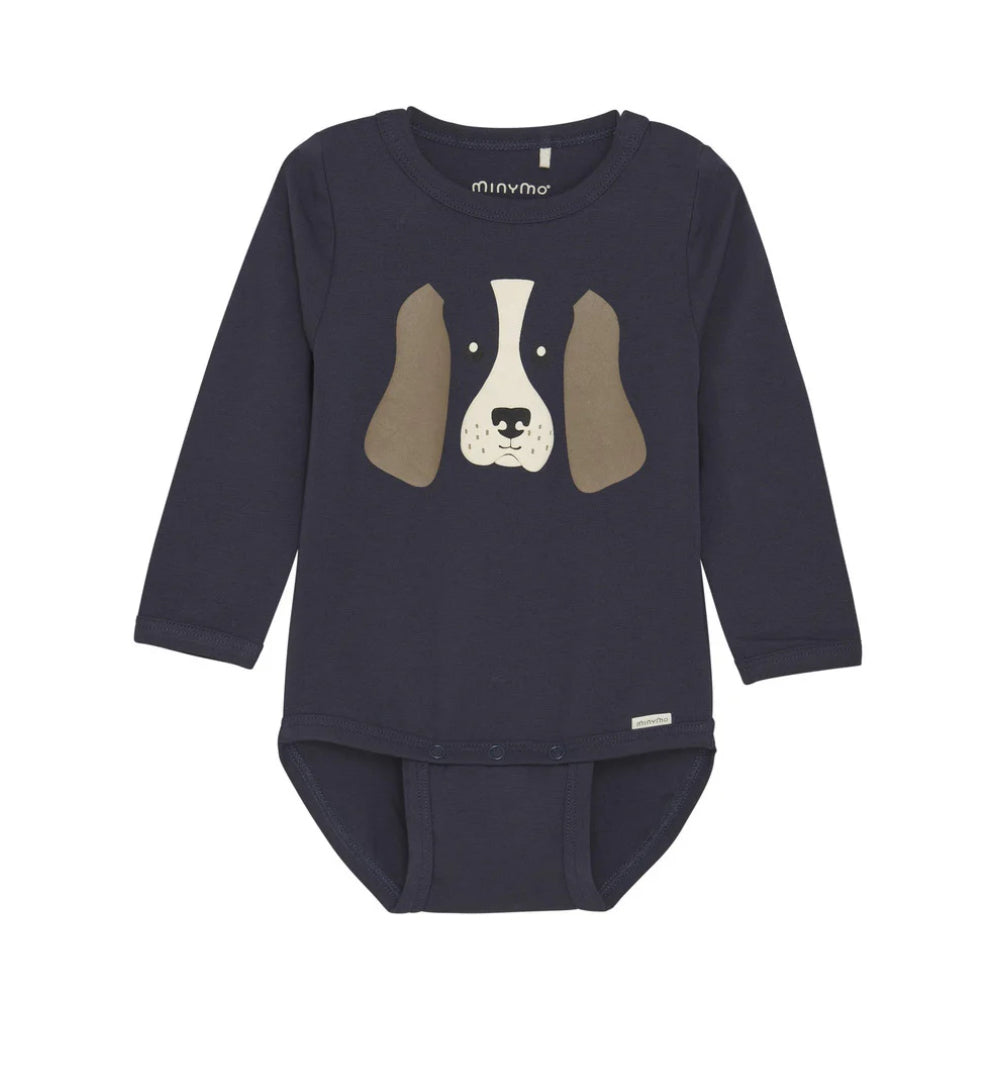 Navy Dog Onesie-MinyMo