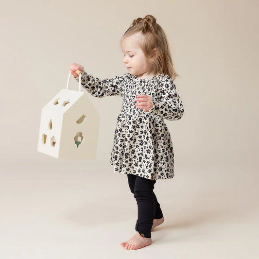 Cream and Black Floral with Leggings Baby -Nano