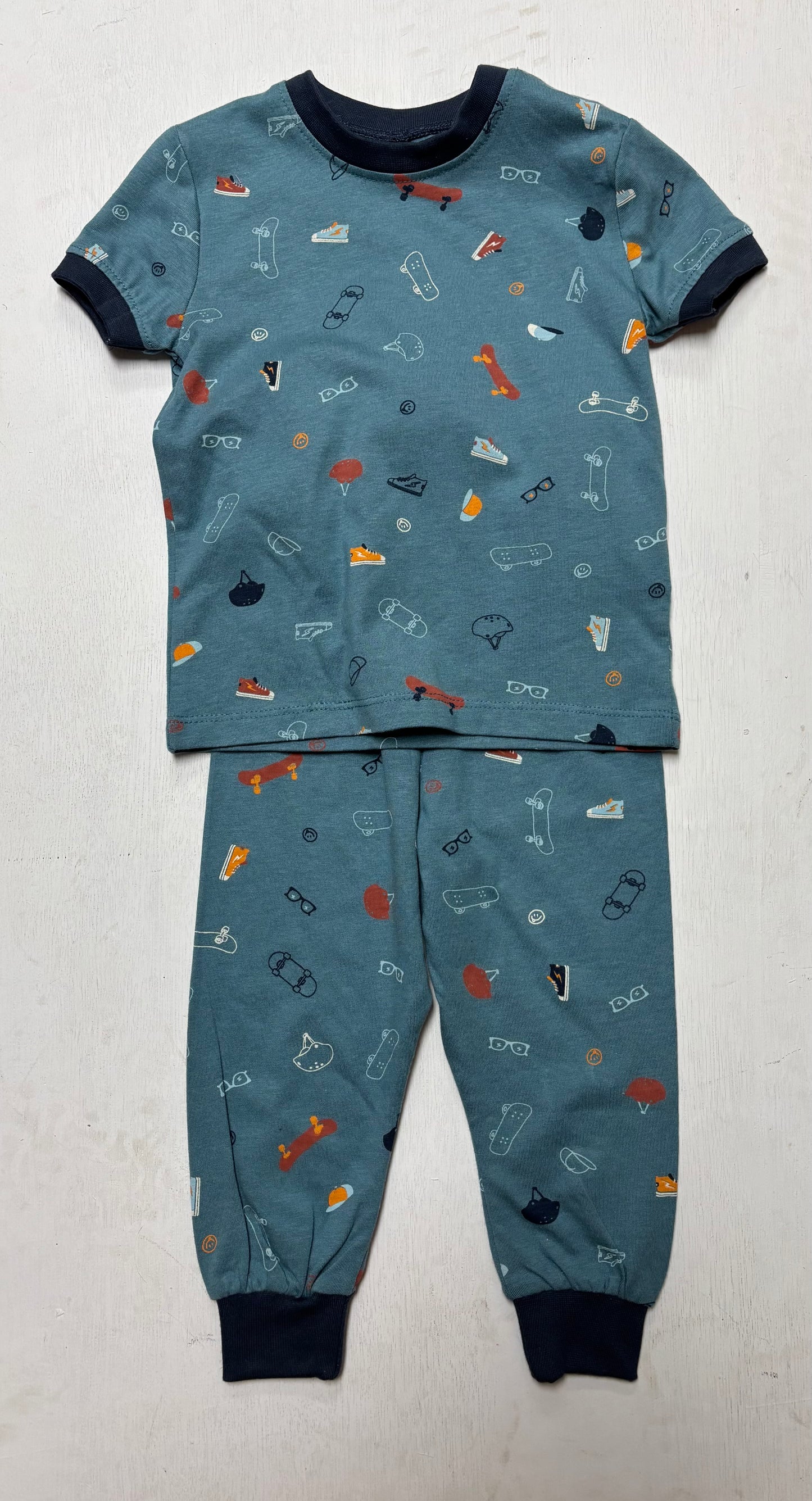 Blue Skateboard 2pc Pjs -Nano
