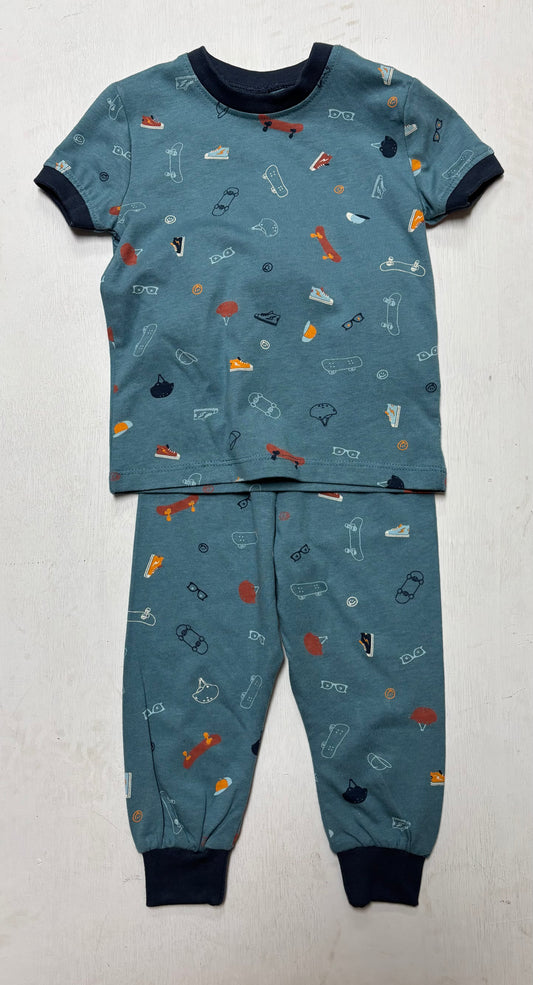 Blue Skateboard 2pc Pjs -Nano