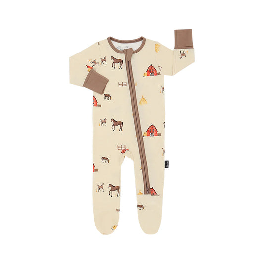Horse Farm Footed Zipper Sleeper-Belan.J