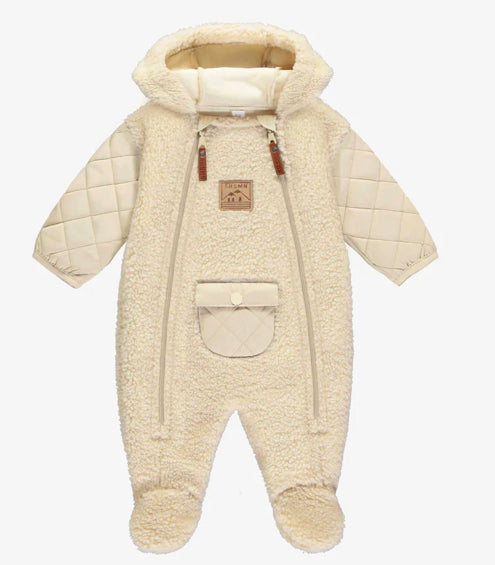 One Piece Ivory Sherpa Suits for Baby -Souri Mini