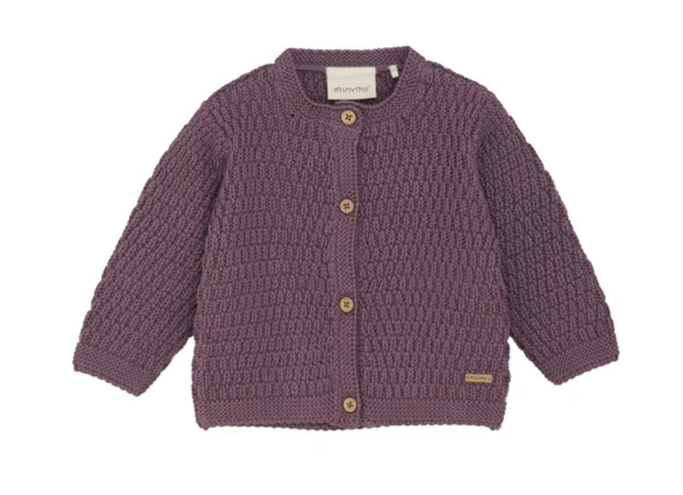 Plum  Cardigan in Soft Knit -Minymo