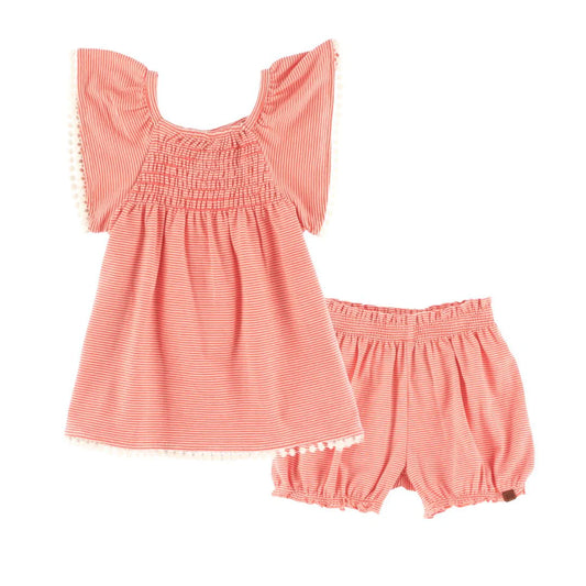 Red Striped Baby 2 pc Short Set -Nano