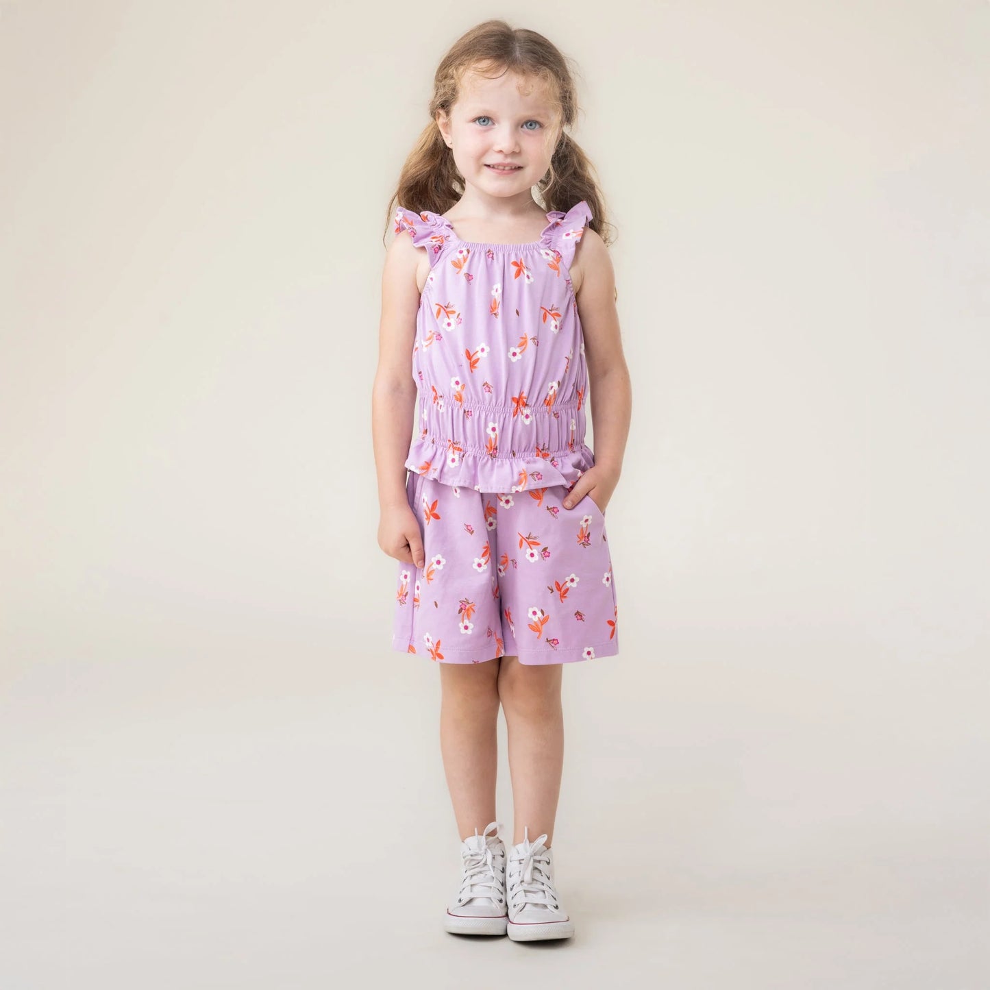 Lilac Floral Knit Romper Nano