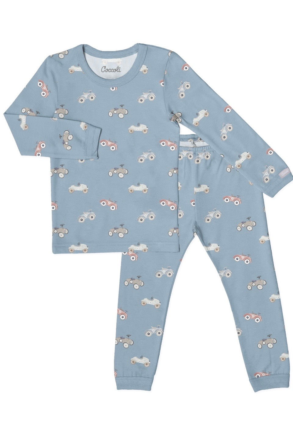 Blue Retro Car Long Sleeve PJ Set-Coccoli