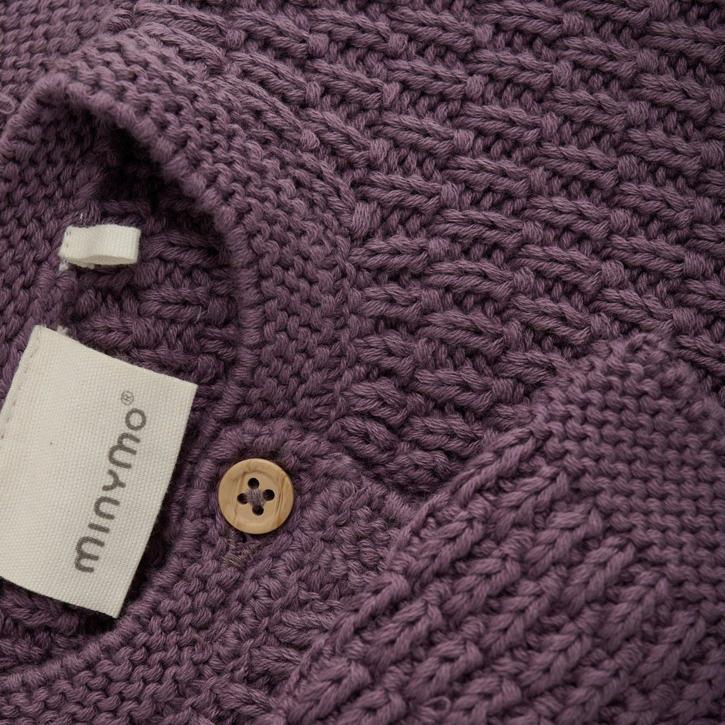 Plum  Cardigan in Soft Knit -Minymo