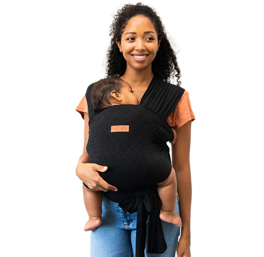 Black Eyelet Easy Wrap Baby Carrier-Moby