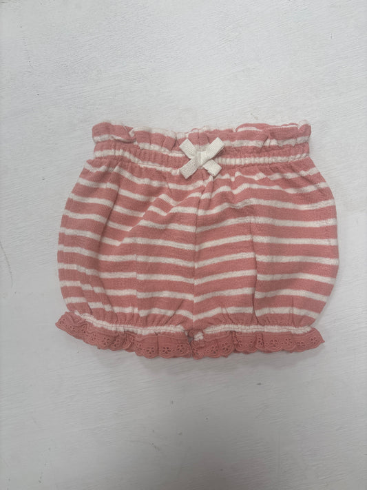 Pink And White Striped Baby Shorts-Minymo