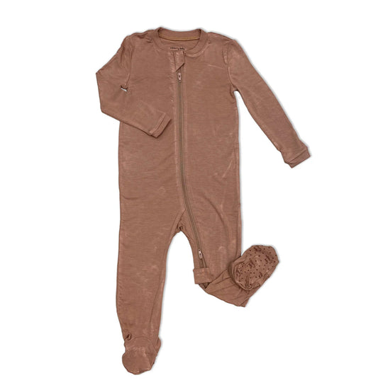 Beaver Fur Bamboo Footies With Two Way Zipper-Silkberry