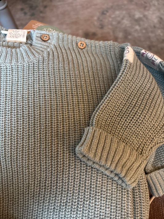 Sage Green Organic Knit Baby Sweater - Mayoral