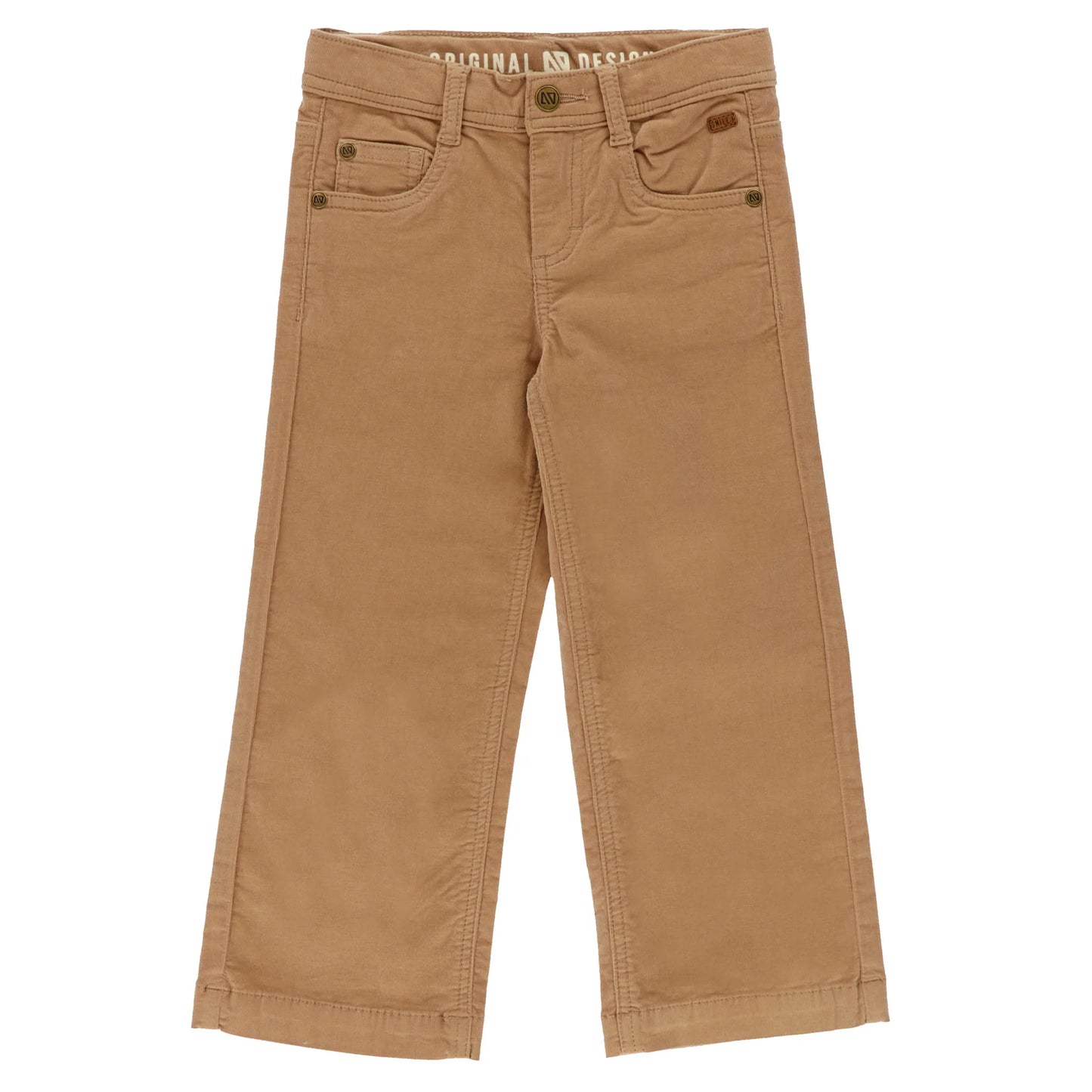 Tan Flared Corduroy Pants with Adjustable Waist-Nano