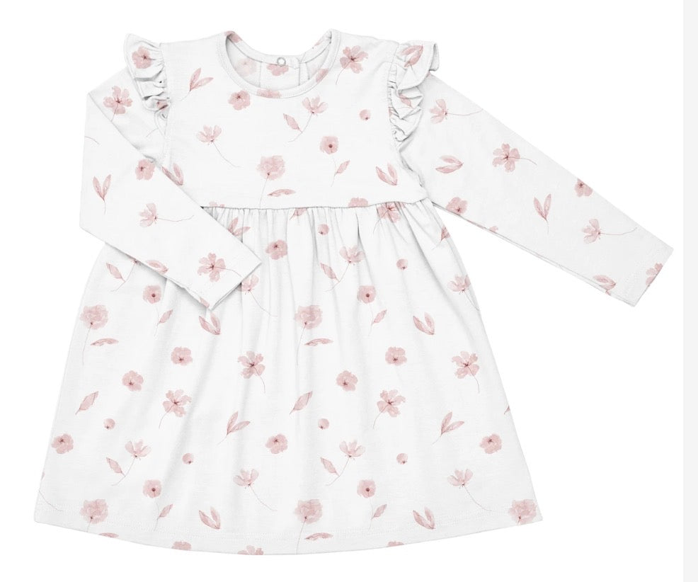 Soft Pink Floral long sleeve Dress - Coccoli