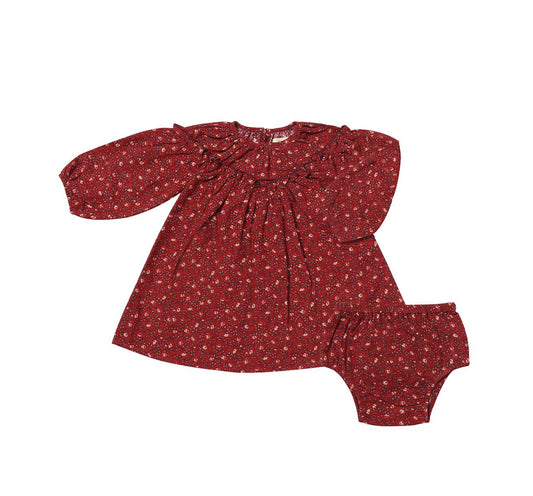 Red Floral June Dress-Vignette Girls