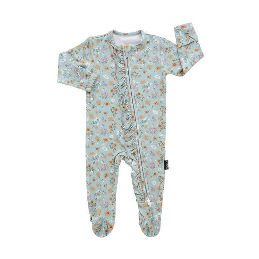 Vintage Garden Footed Zipper Sleeper-Belan.J