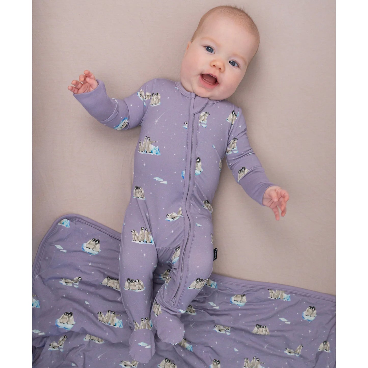 Penguins Bamboo Baby Footed Sleeper 2 Colours -Belan.J