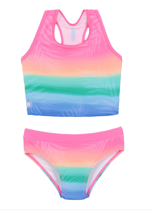 Girls pink Two Piece UV Swimsuit-Nano