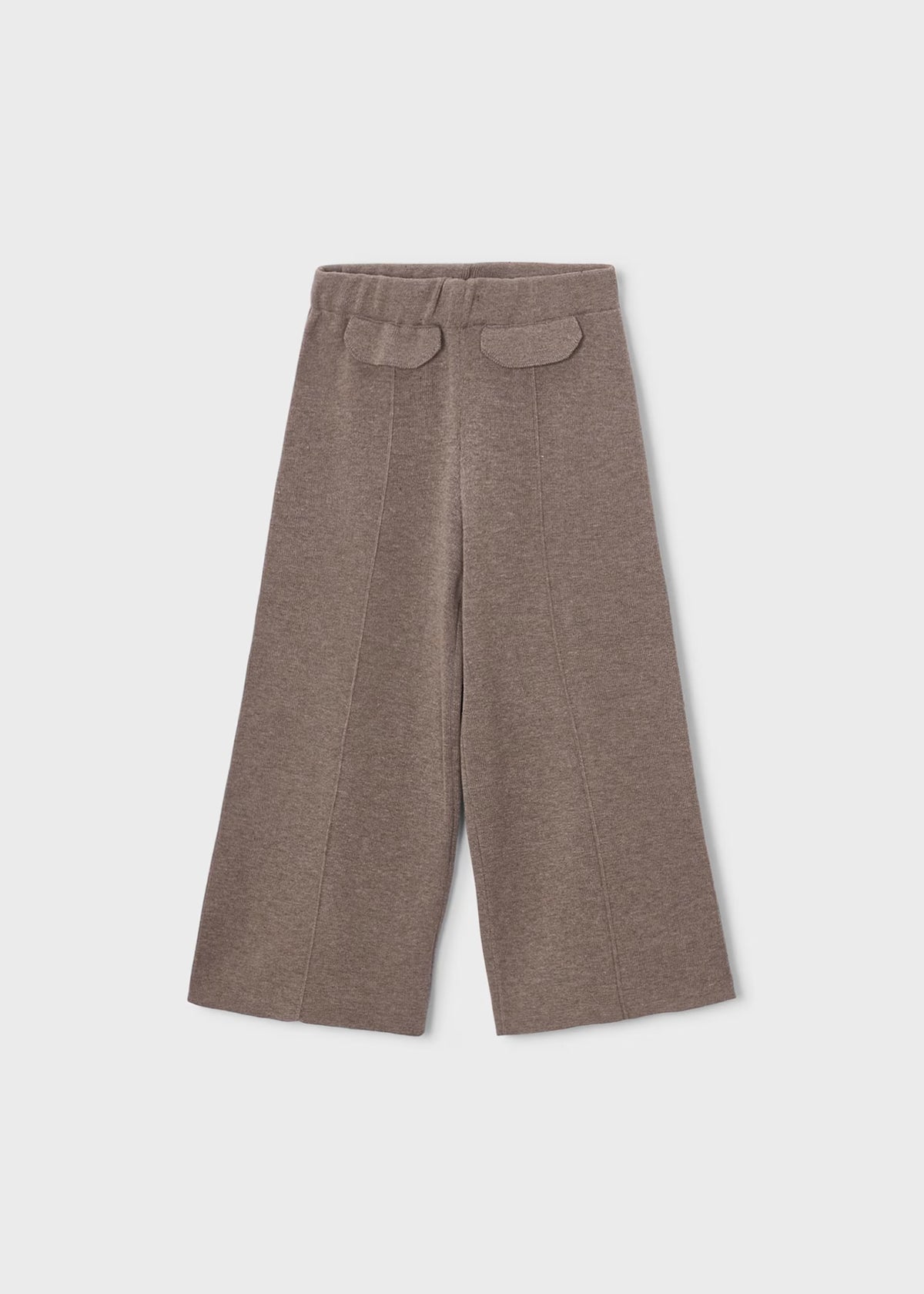 Brown Knit Wide Leg Adjustable Waist Pants-Mayoral