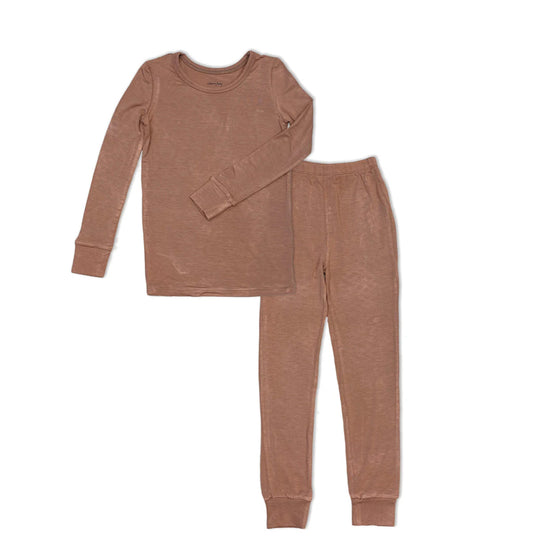 Beaver Fur Bamboo Long Sleeve Pajamas-Silkberry