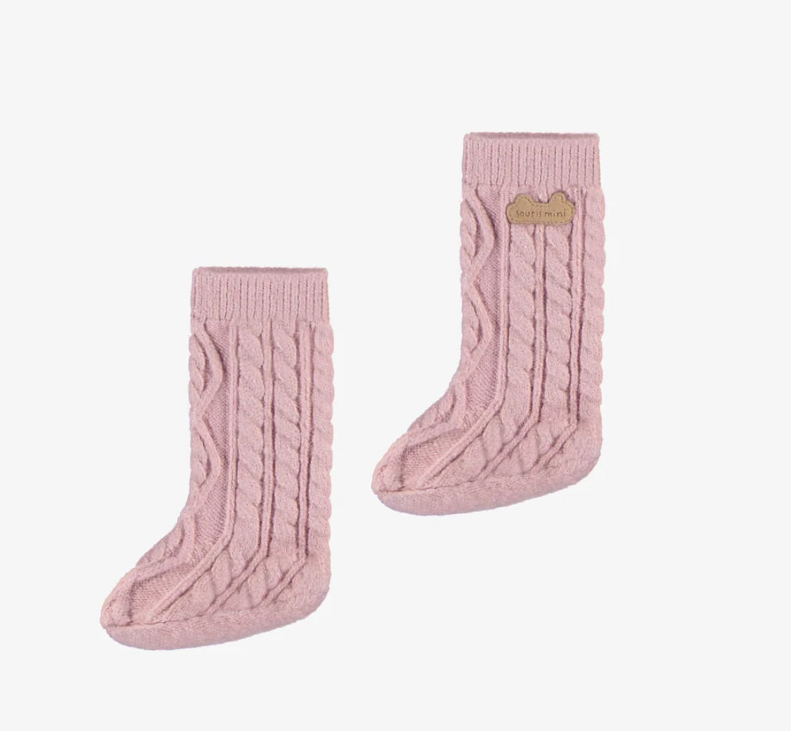 Rose Knitted Slippers-Souris Mini