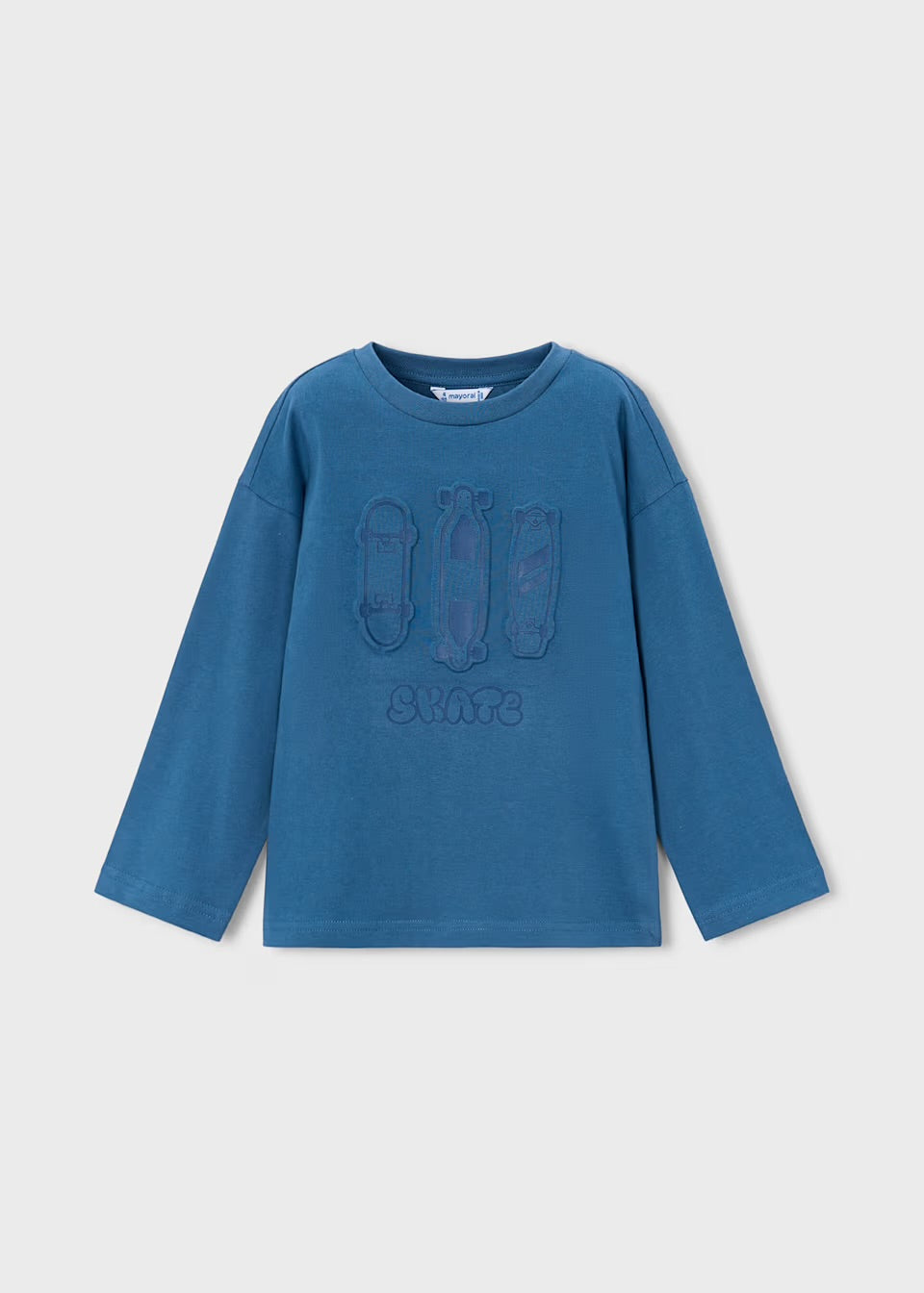 Mayoral Long Sleeve Blue Skater T-shirt