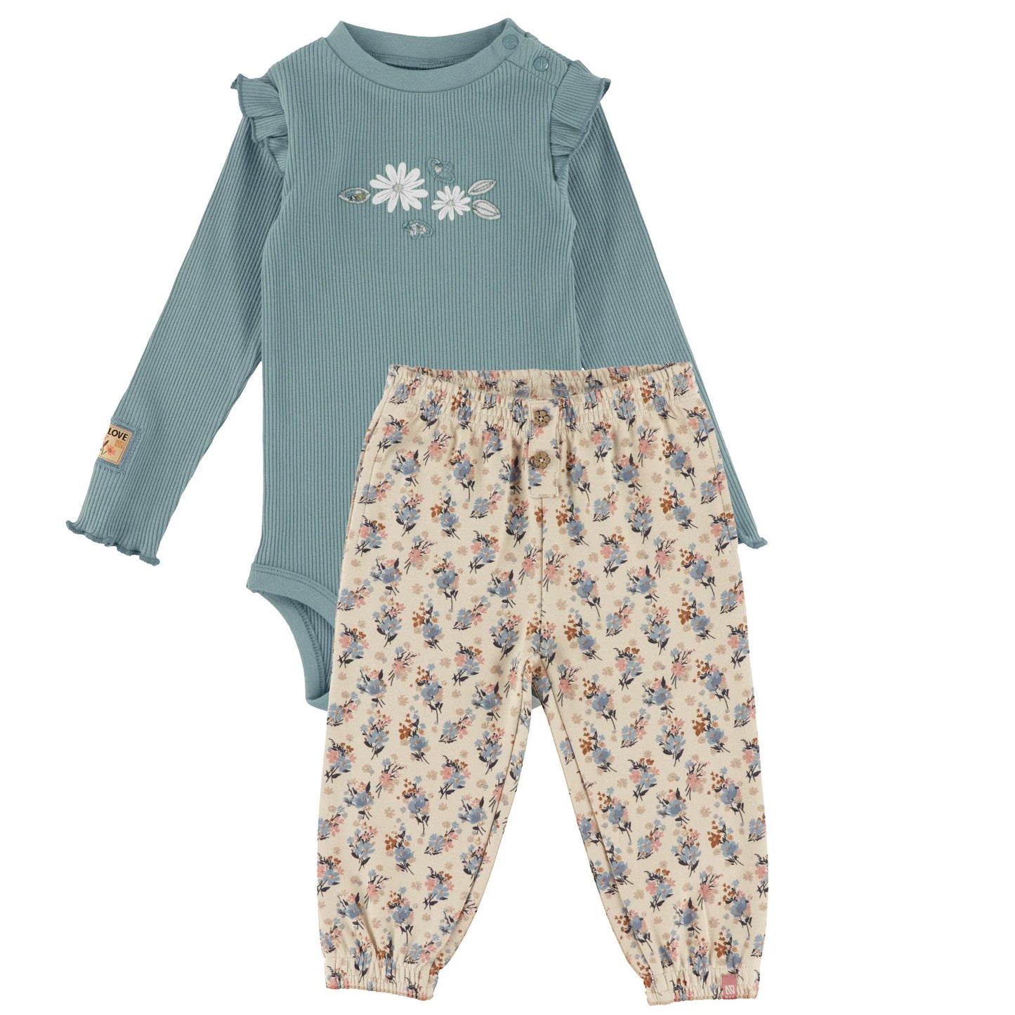 Wedge Blue Floral Pant Set Baby -Nano