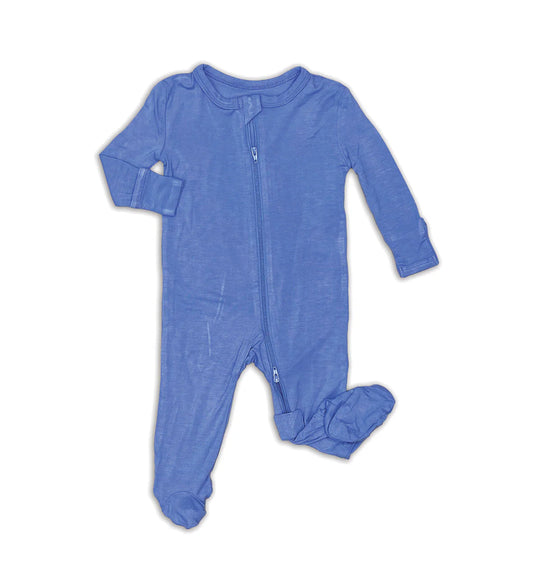 Solid Colours Bamboo Footies with Two Way Zipper (3 Options)-Silkberry