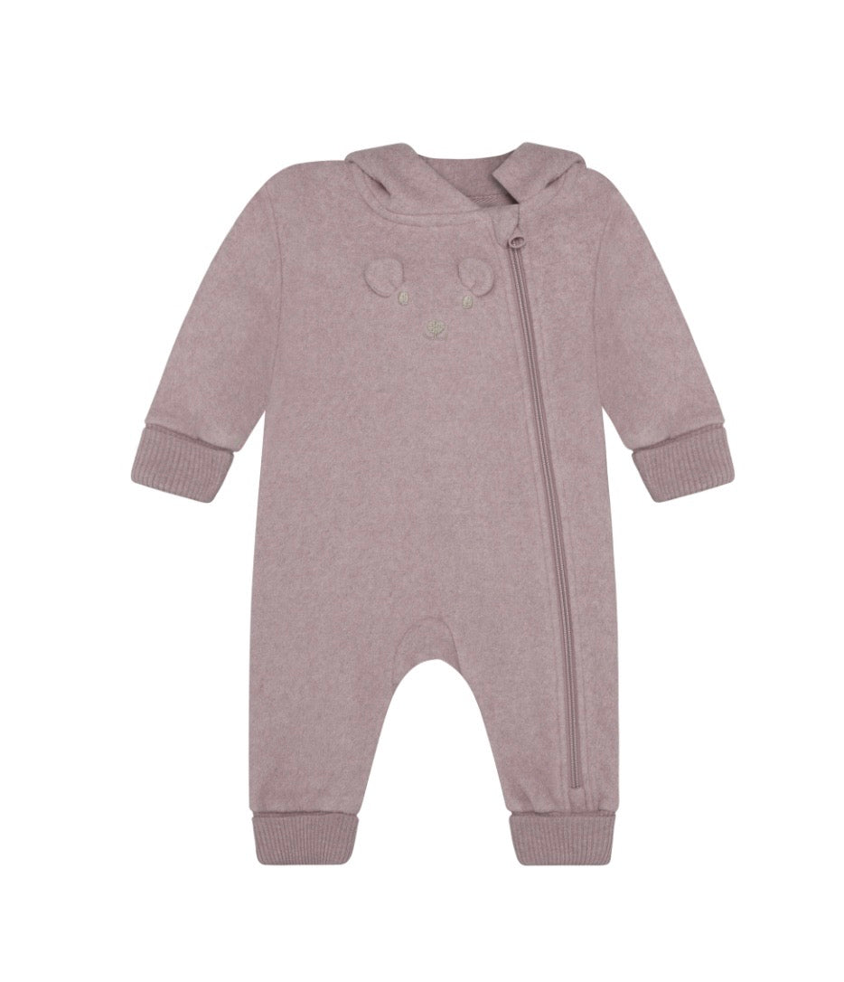 One Piece Pink Fleece Suit for Baby -MinyMo