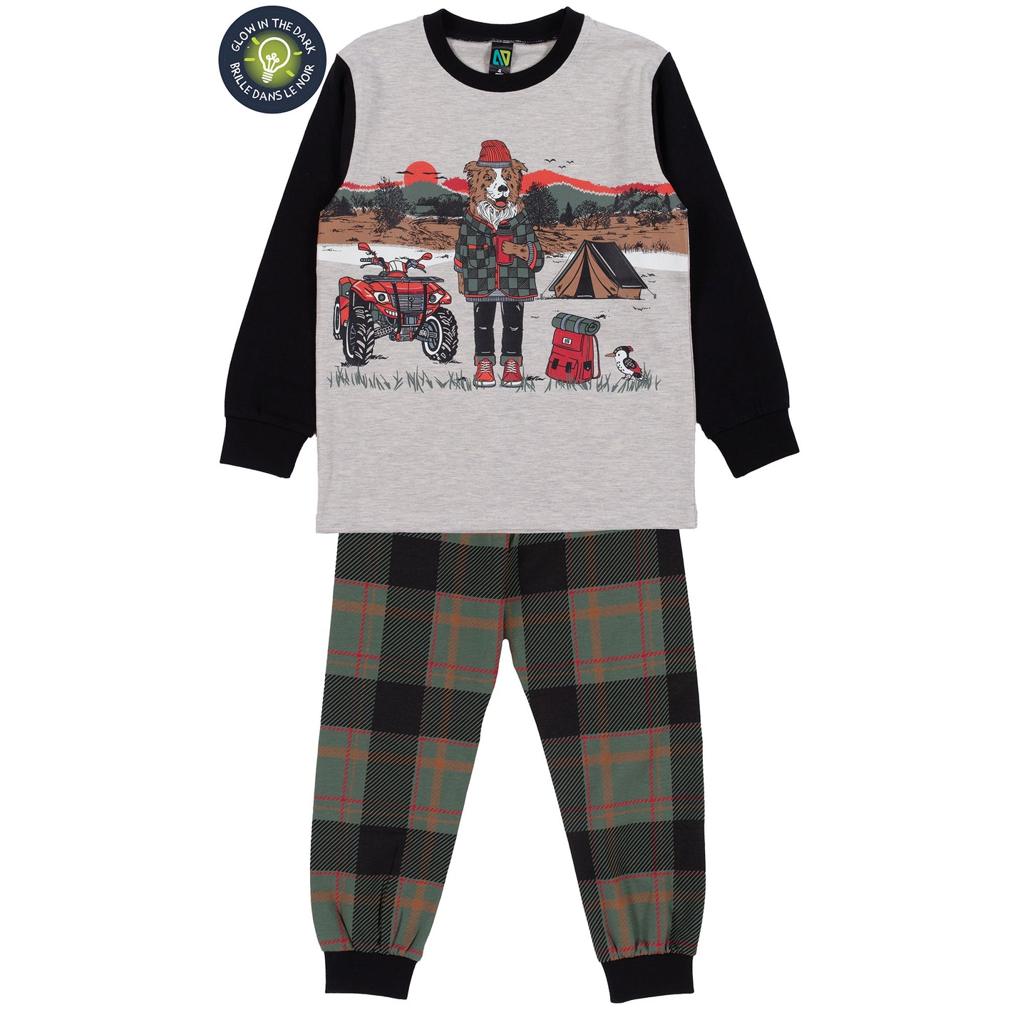 Dogs and 4 Wheelers Glow in the Dark Pjs -Nano