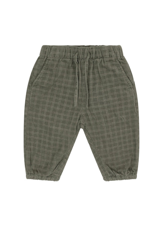 Green Plaid Organic Cotton Corduroy with Lining Baby  Pants -MinyMo