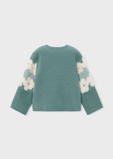 Teal Plush Daisy Children’s Sweater - Mayoral