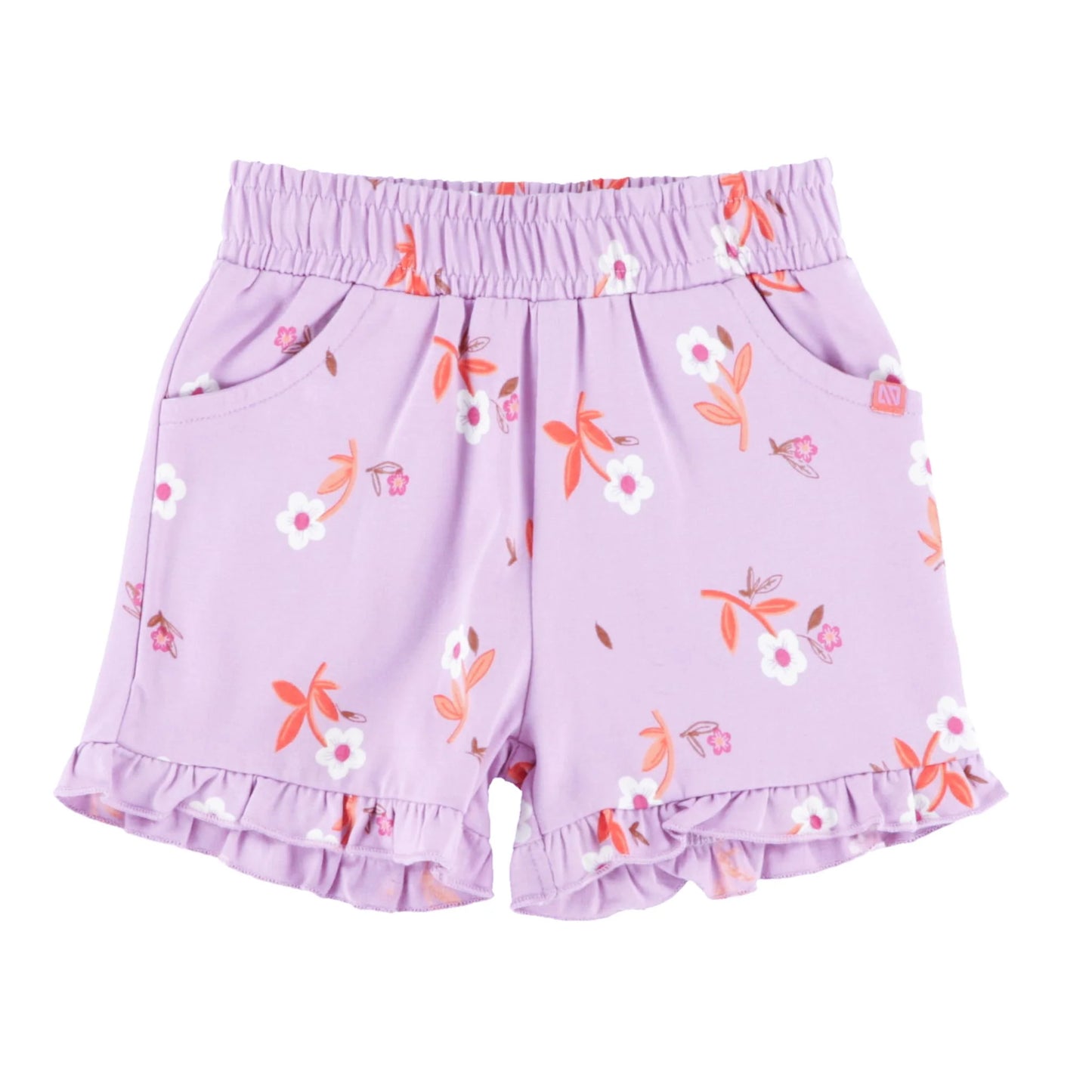 Mauve and Cream Floral Baby 2 pc Short Set-Nano