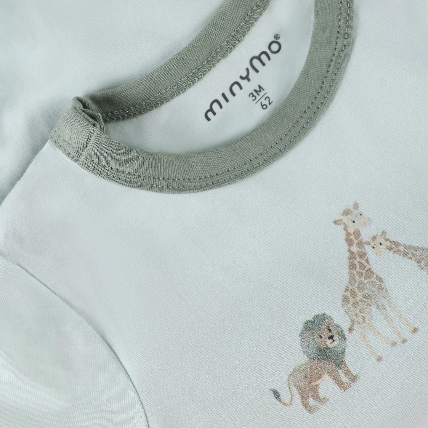 Green Sarari Short Sleeved Bodysuit In Cotton-MinyMo