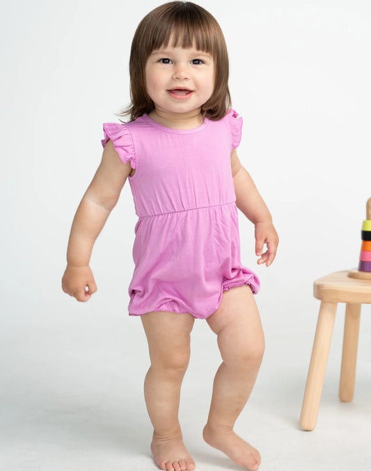 Crocus Colour Bamboo Sleeveless Ruffle Romper-Silkberry