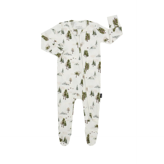 Misty Forest Ribbed Zipper Footed Sleeper-Belan.J